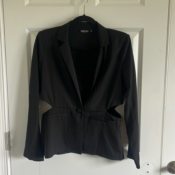 Nasty Gal Cut-Out Tonight Tailored Blazer Size 5 - Picture 2 of 8